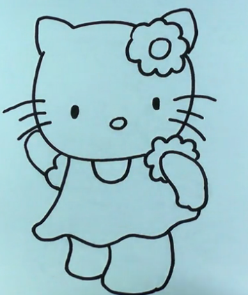hello kitty凯蒂猫简笔画图解教程