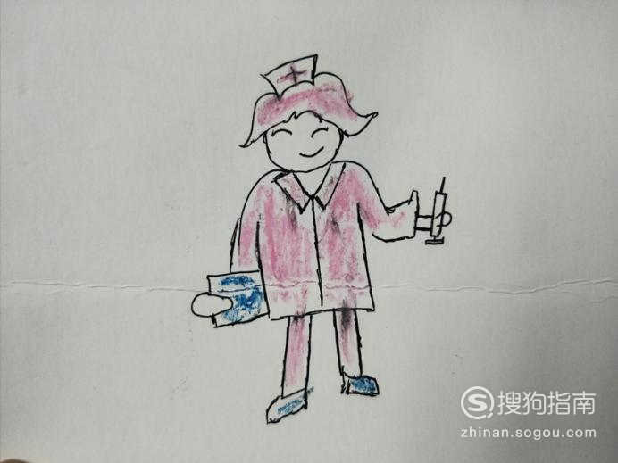 手拿针管的护士简笔画怎么画，怎么画打针的护士